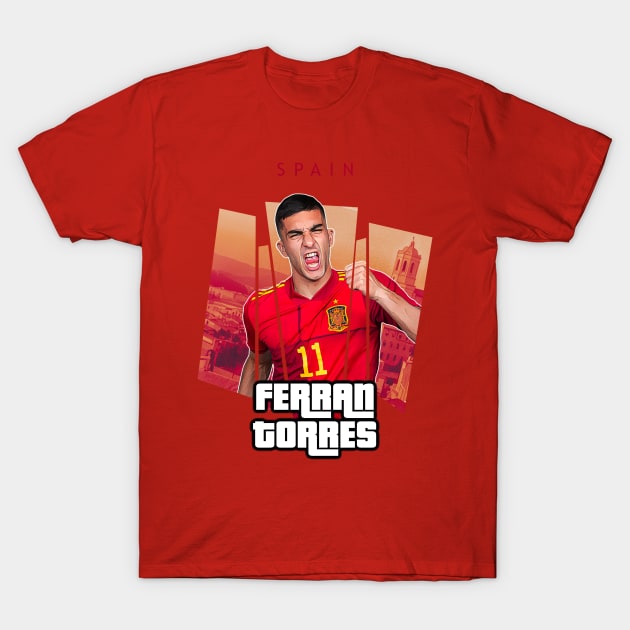 Spain Ferran Torres T-Shirt by BAJAJU